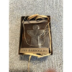 Jan Barboglio Iron Angel Charm Ornament Rustic Hand Forged Metal Decor in Box